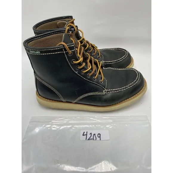 East Land Boots Men Size 10.5 Medium Lumber Up Black Moc Toe Work Boot 4209