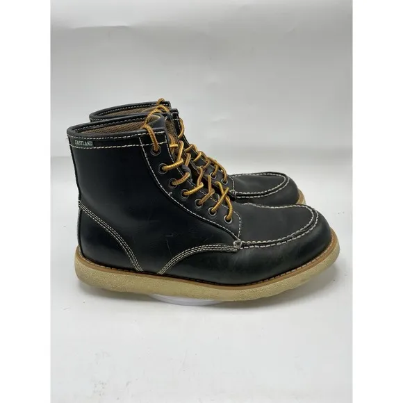 East Land Boots Men Size 10.5 Medium Lumber Up Black Moc Toe Work Boot 4209