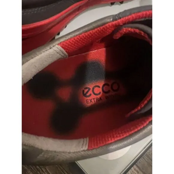 Ecco Base One Hydromax Golf Shoes- Mens-‎ Size 40 Grey Red- Athletic Sneakers
