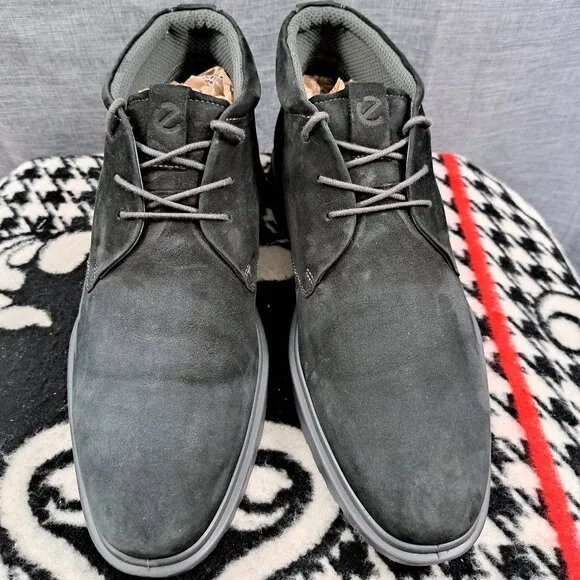 ECCO Boots Men Suede Black Size 12 - 12.5