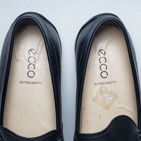 Ecco Men's Classic Moc Black Leather Slip On Loafer Driving Shoes Size 12EW