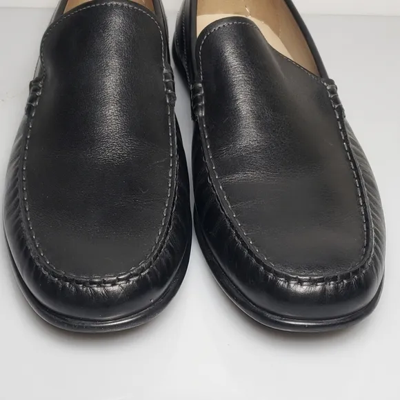 Ecco Men's Classic Moc Black Leather Slip On Loafer Driving Shoes Size 12EW