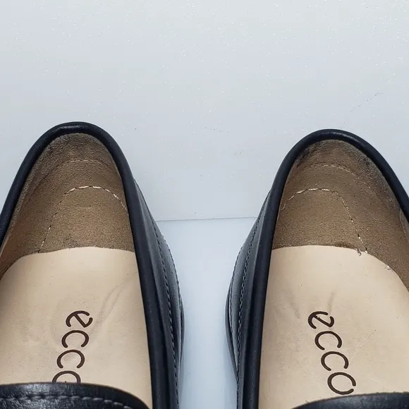 Ecco Men's Classic Moc Black Leather Slip On Loafer Driving Shoes Size 12EW