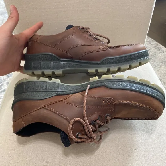 ECCO Mens track 25 Gore-Tex Low waterproof hiking Leather shoes lace up 10 10.5