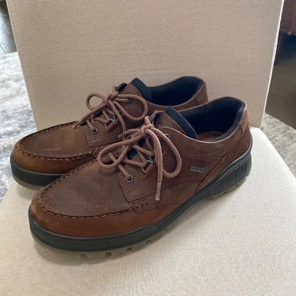 ECCO Mens track 25 Gore-Tex Low waterproof hiking Leather shoes lace up 10 10.5