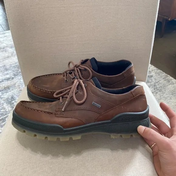 ECCO Mens track 25 Gore-Tex Low waterproof hiking Leather shoes lace up 10 10.5