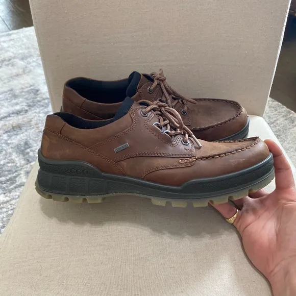 ECCO Mens track 25 Gore-Tex Low waterproof hiking Leather shoes lace up 10 10.5