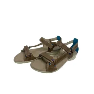 ECCO Tan Hook &amp; Loop Closure Comfort Walking Hiking Sandals SZ 40 NEW