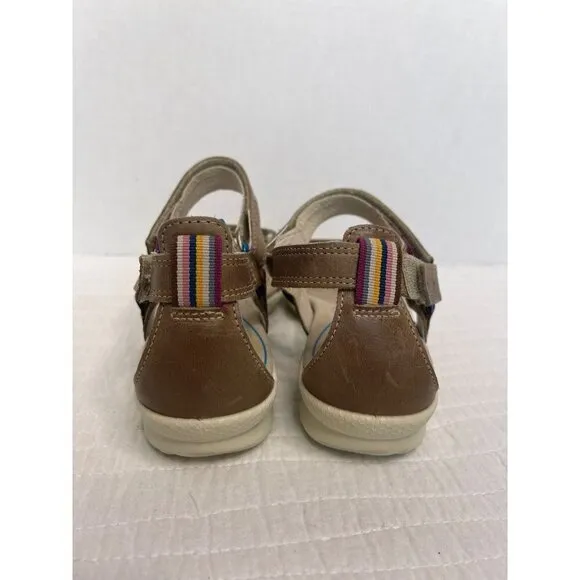 ECCO Tan Hook &amp; Loop Closure Comfort Walking Hiking Sandals SZ 40 NEW