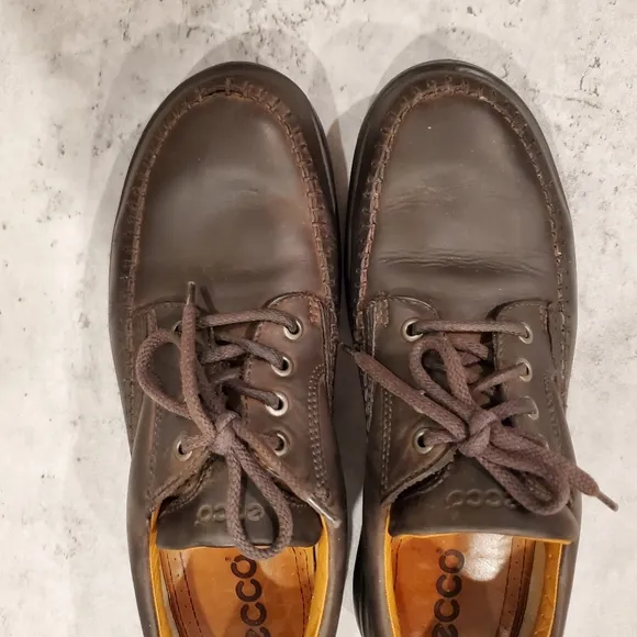 Ecco Vegetable Tanned Laceup Leather Shoes Men's Size 11