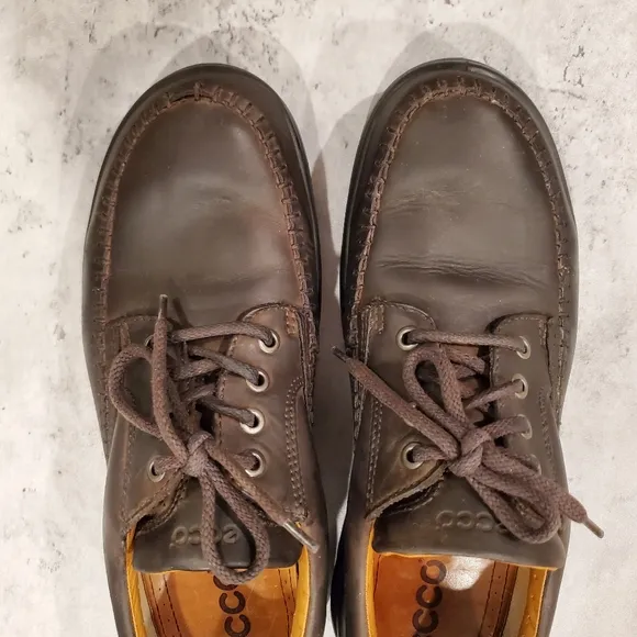 Ecco Vegetable Tanned Laceup Leather Shoes Men's Size 11
