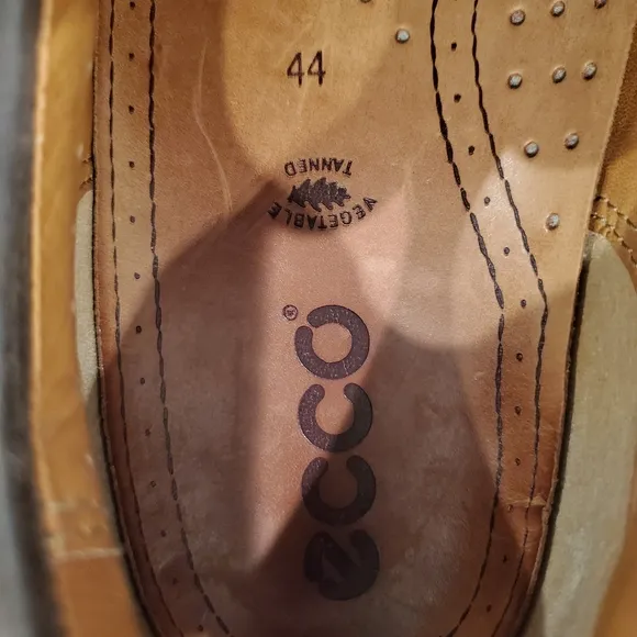 Ecco Vegetable Tanned Laceup Leather Shoes Men's Size 11