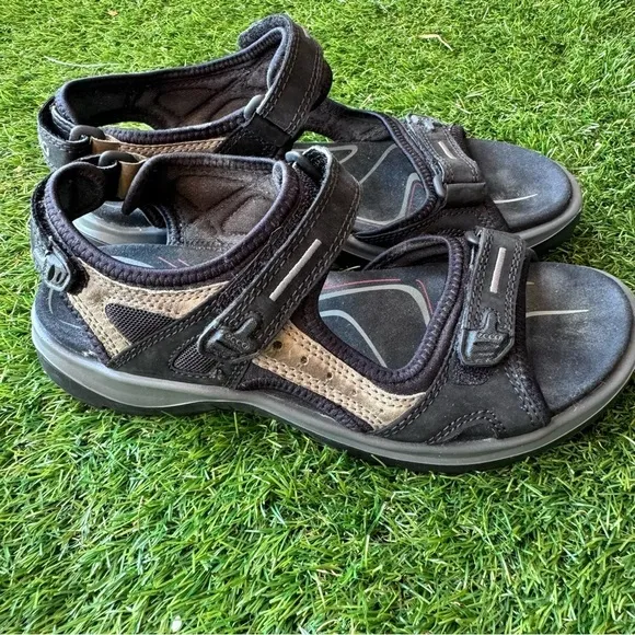 Ecco Women’s Yucatan Sport OffRoad Sandal in Titanium Black Size EU 40