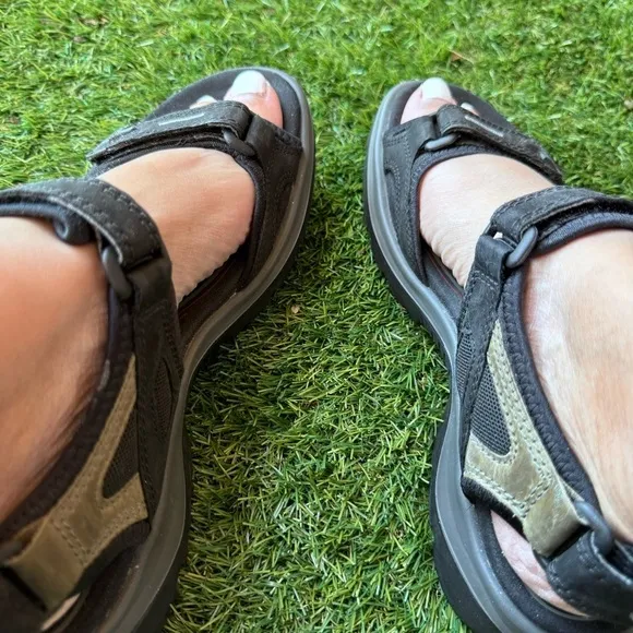 Ecco Women’s Yucatan Sport OffRoad Sandal in Titanium Black Size EU 40