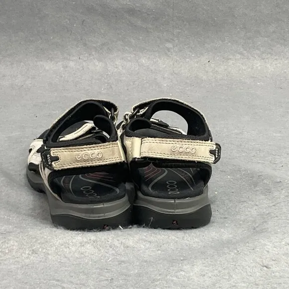 Ecco Yucatan Womens Size 9 Cream Black Beach Walking Outdoor Offroad Sandals
