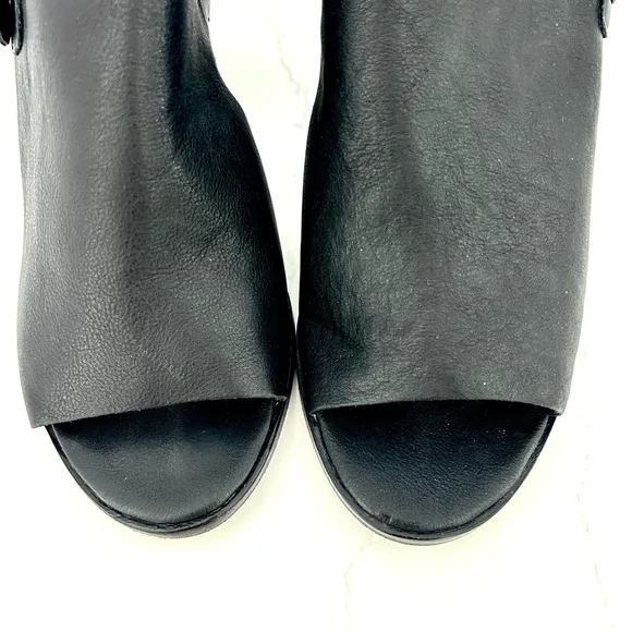 Eileen Fisher Glance Sandal Slingback Shoe Leather Block Heel Buckle Size 10