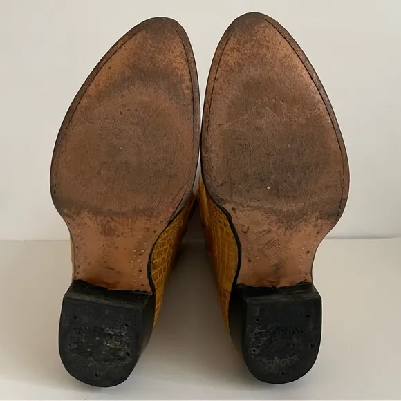 EL GENERAL VINTAGE MEN QUALITY GATOR &amp; LEATHER WESTERN BOOTS SZ 8 US