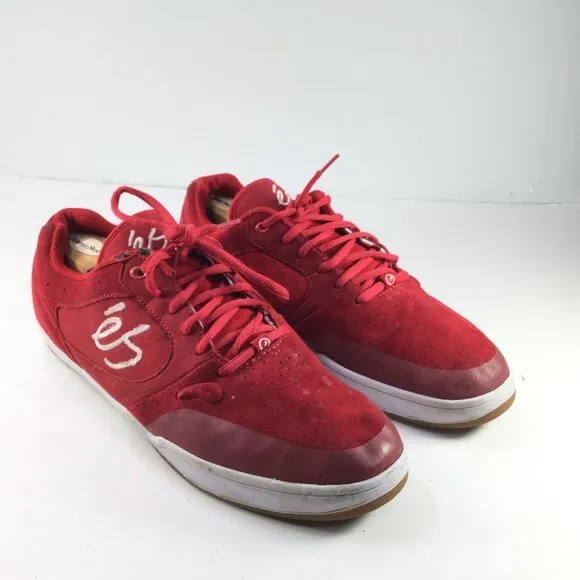 ES Swift 1.5 Skateboard Shoes Sneakers Men Size 12 Red Low-Top Lace-Up Round Toe