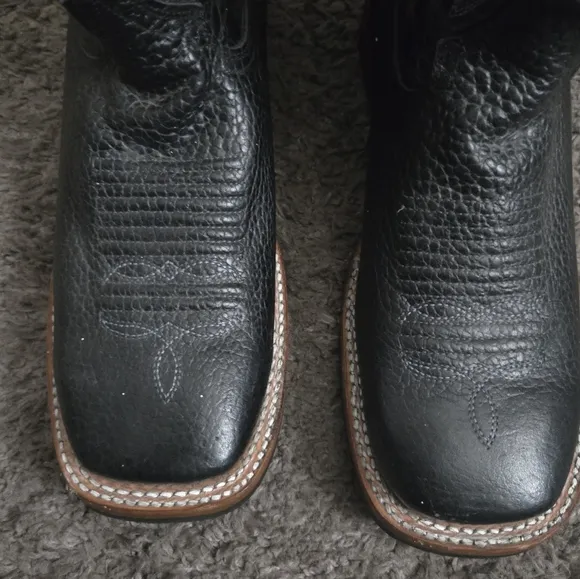 Estrella Made In Mexico Leather Boots Men Size 8 Square Toe Used 042025