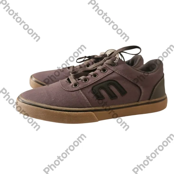 Etnies GRIP Men's Gray and Black Canvas Sneakers Size 9/10