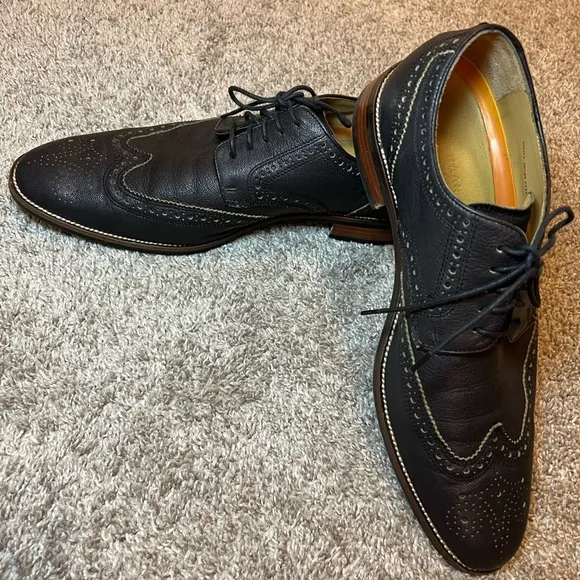 EUC Men’s Cole Haan Grand OS Black Wingtip Dress career Shoes Classic 10.5 M