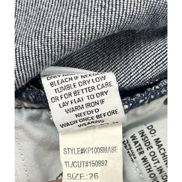 Evereve The Ever Straight Leg Cropped Denim Jeans in Composed Blue Size 26 NEW