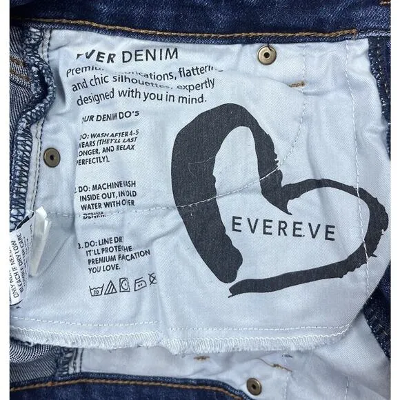 Evereve The Ever Straight Leg Cropped Denim Jeans in Composed Blue Size 26 NEW