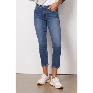 Evereve The Ever Straight Leg Cropped Denim Jeans in Composed Blue Size 26 NEW