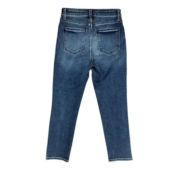 Evereve The Ever Straight Leg Cropped Denim Jeans in Composed Blue Size 26 NEW
