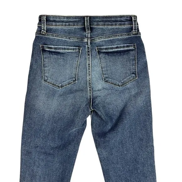 Evereve The Ever Straight Leg Cropped Denim Jeans in Composed Blue Size 26 NEW