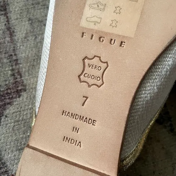 Figue Audrey Joanna Embroidered Tassel Mules Size 7