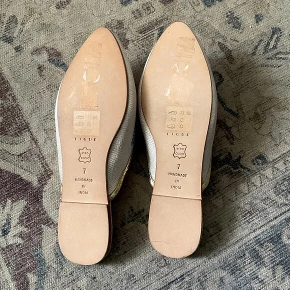Figue Audrey Joanna Embroidered Tassel Mules Size 7