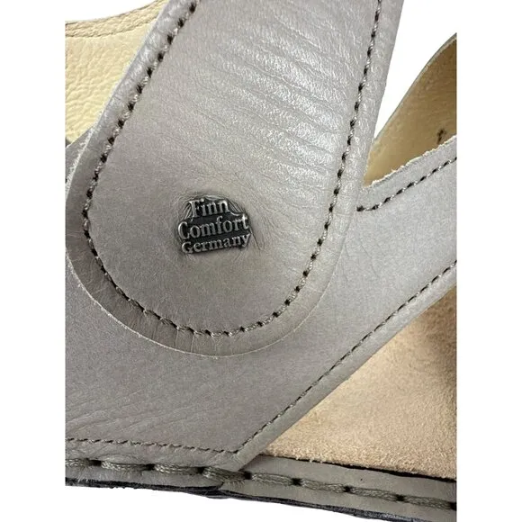 Finn Comfort Women's Gomera-S 82562 Taupe Leather German Sandals Size EU 41