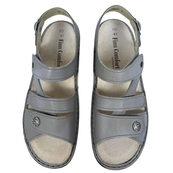 Finn Comfort Women's Gomera-S 82562 Taupe Leather German Sandals Size EU 41