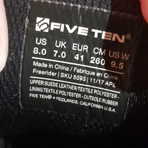 Five Ten Freerider Mountain Biking Shoes Made By Adidas, Size 8