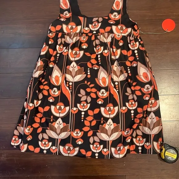 Floral Sleeveless Dress in Black and Orange NWT EVA FRANCO MEDIUM