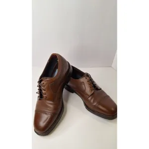 FLORSHEIM Comfortech Oxford Brown Leather Cap Toe Lace Up Shoes Men's Sz 10.5