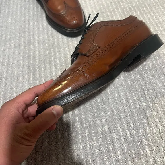 Florsheim Imperial 93602 Long Wing Bluchers Light Brown V-Cleat Size 9 3E