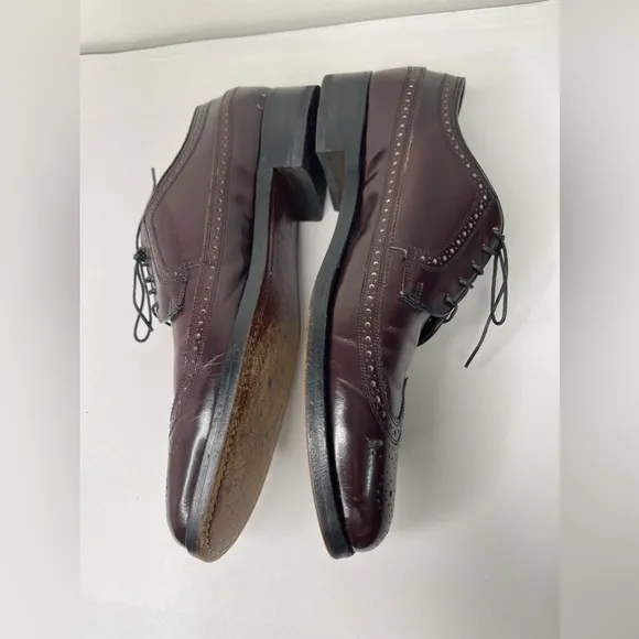 Florsheim VTG Men’s Burgundy Long Wingtip Oxfords Shoes Sz 9.5