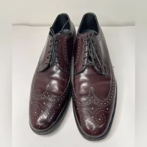 Florsheim VTG Men’s Burgundy Long Wingtip Oxfords Shoes Sz 9.5