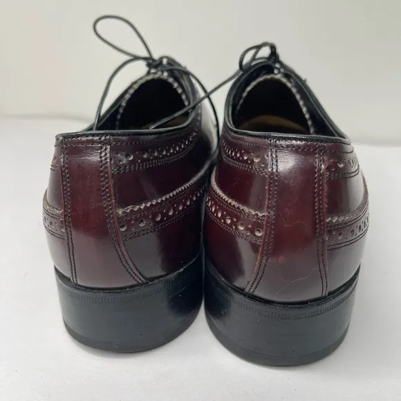 Florsheim VTG Men’s Burgundy Long Wingtip Oxfords Shoes Sz 9.5