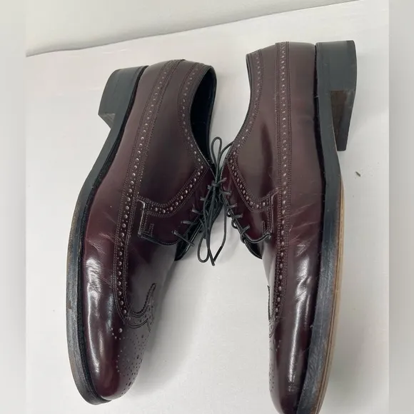 Florsheim VTG Men’s Burgundy Long Wingtip Oxfords Shoes Sz 9.5