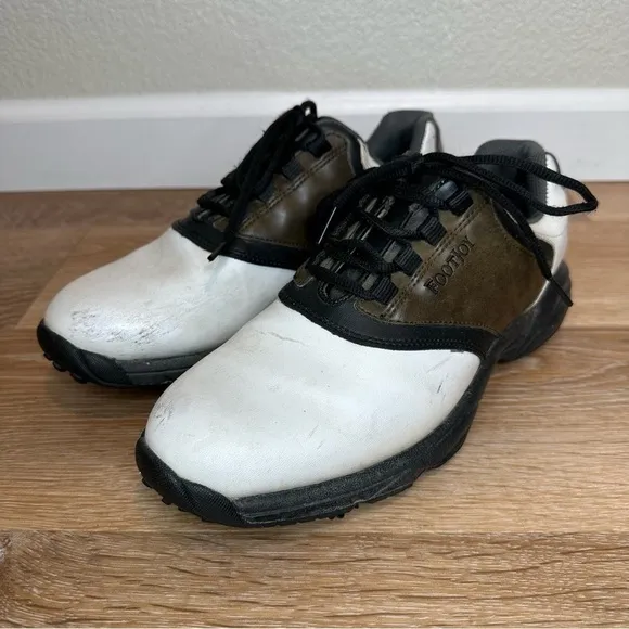 Footjoy Men's Size 8.5 Leather Colorblock Pattern Golf Shoes