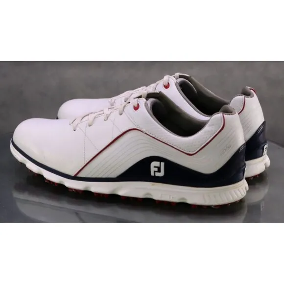 FootJoy Pro SL Men's Spikeless Golf Shoes Size 10.5 Leather White 53269