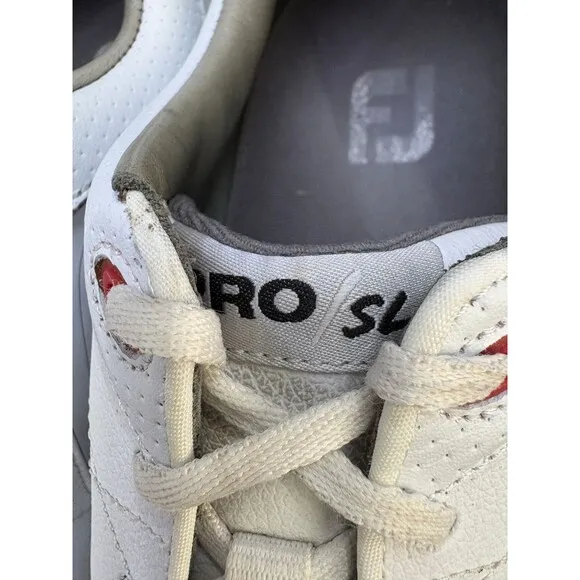 FootJoy Pro SL Men's Spikeless Golf Shoes Size 10.5 Leather White 53269