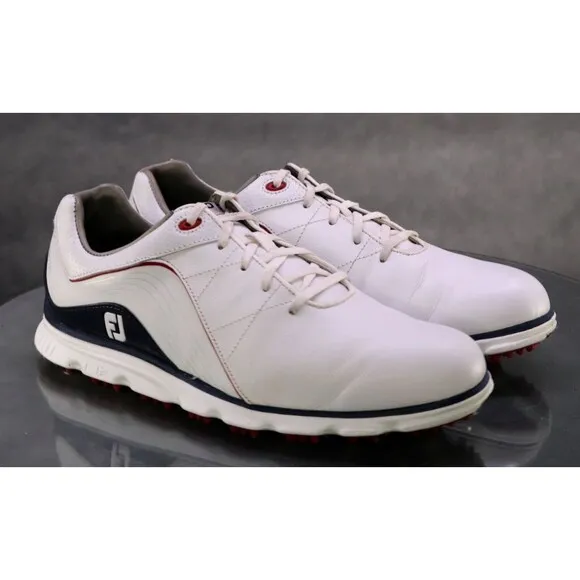 FootJoy Pro SL Men's Spikeless Golf Shoes Size 10.5 Leather White 53269