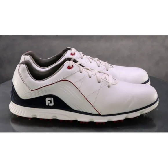 FootJoy Pro SL Men's Spikeless Golf Shoes Size 10.5 Leather White 53269