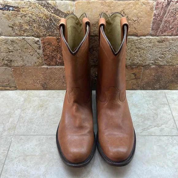 Forastero Men Boots Leather Texas Cowboy Made In Mexico Brown Size 8.5