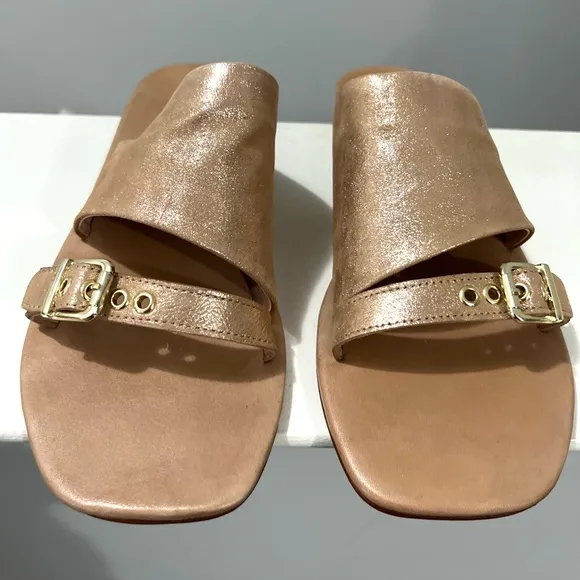 🌻🆕FREE PEOPLE MILA MINIMAL FLAT SANDAL-ROSE GOLD COLOR-SIZE 8.5