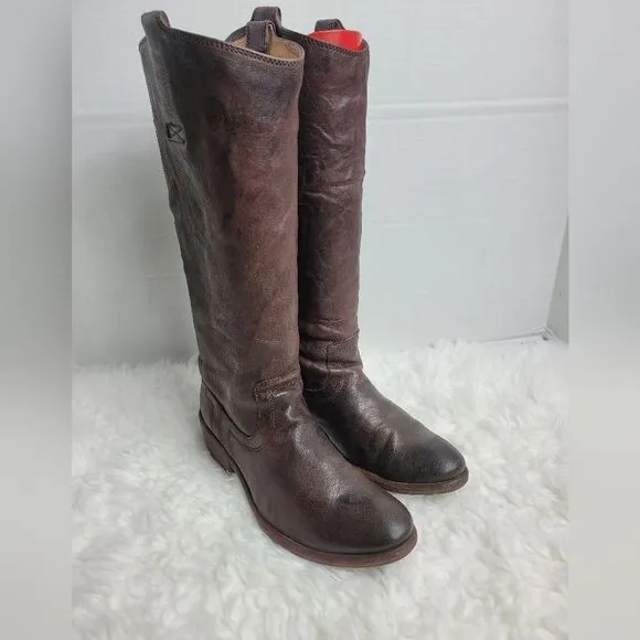 Frye Carson Womems Boots Size 6 B Tab Tall Charcoal Knee High Shoes